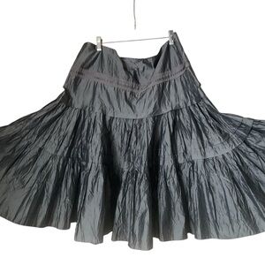 Nougat London Elegant Tiered Gray Silk Women's Skirt Sz 4 UK (L)